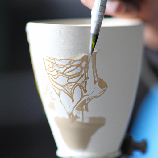 1. עיצוב מורכב המודפס על גבי כוס קרמיקה באמצעות מכונת דפוס מתקדמת.