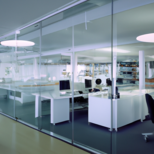 3. חלל משרדים רחב ידיים ומודרני בעיצוב משרד אדריכלות יוסי אזולאי, המגלם קווים אלגנטיים ואסתטיקה פונקציונלית.