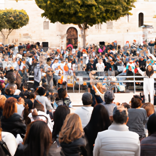 קהל תוסס נהנה מאירוע קטן בירושלים.